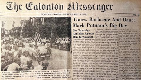 As the newspaper of record, The Eatonton Messenger dubbed June 16, 1953, as “a date that has no doubt engraved itself deeply in the history” of Putnam County. CONTRIUBTED