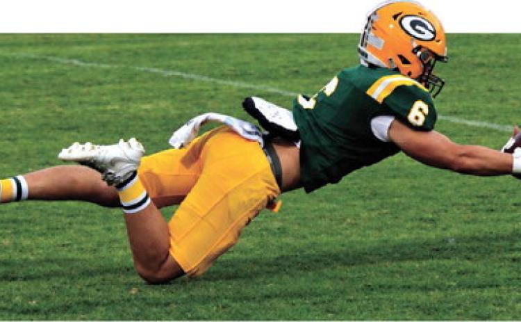 Senior wide receiver Drew Love held on to the ball on this play to make an impressive, first-quarter diving catch that led to the Gators’ first score on the same drive. IAN TOCHER/Staff