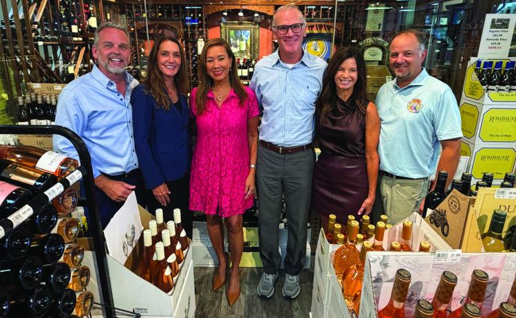 L-R: Lake Oconee Dentistry co-owners David and Patti Bradley are joined by Riezl and Ted Baker of Luxury Lake Oconee Real Estate Group, and Daniela and Matt Garofalo, owners of Oconee Cellar, in announcing their inaugural benefit event to support the Spencer Bradley Foundation for Mental Health, Sept. 1314, at Cuscowilla on Lake Oconee. CONTRIBUTED